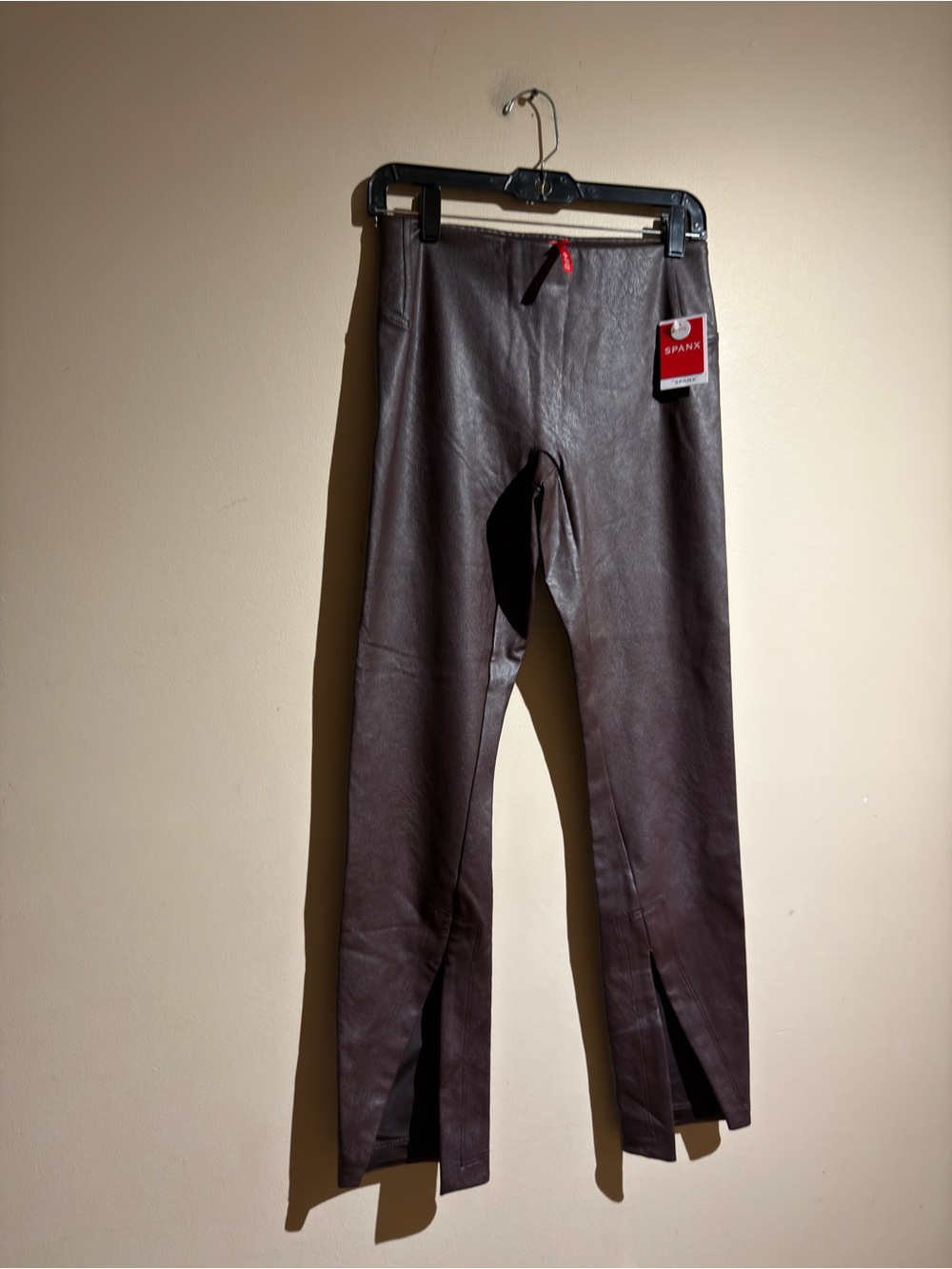 SPANX Men's Faux Leather Pants in Brown - Picture 2 of 11